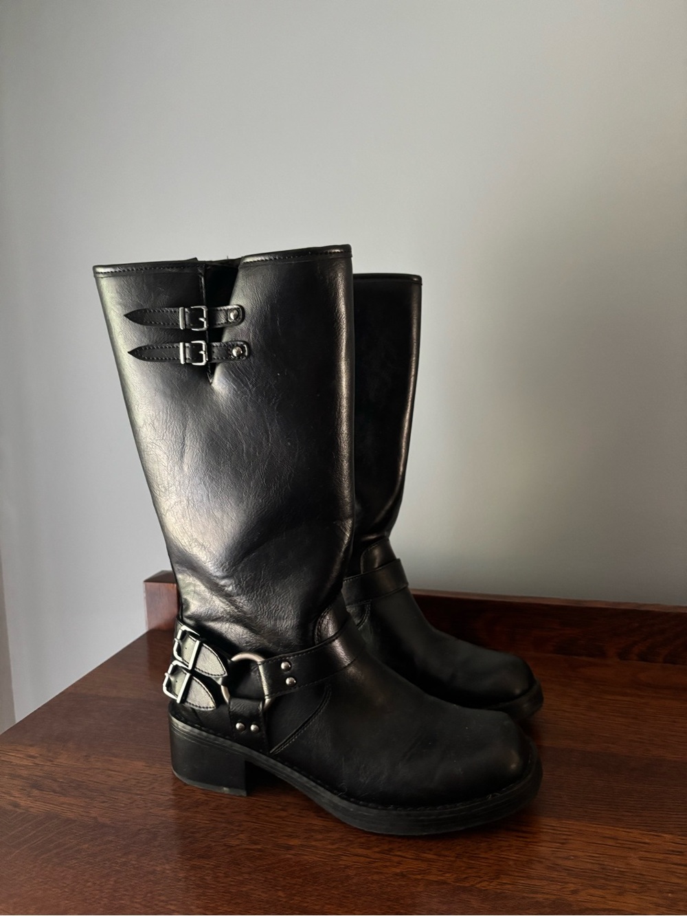 wild fable Black Boots with Buckles